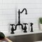 Kingston Brass Bridge Kitchen Faucet with Brass Sprayer, Matte Black KS7750TXBS - alternate 4